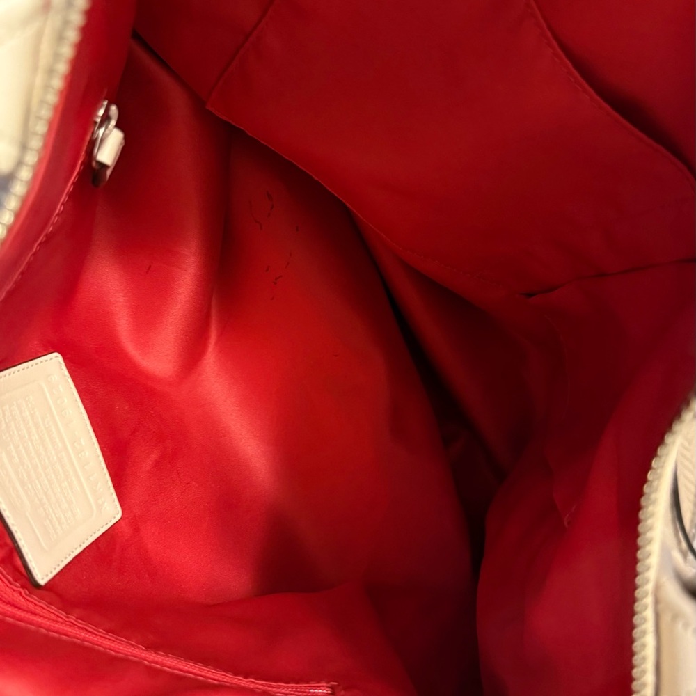 Stella & Dot Coral and Cream Floral Canvas Tote - Picture 7 of 11